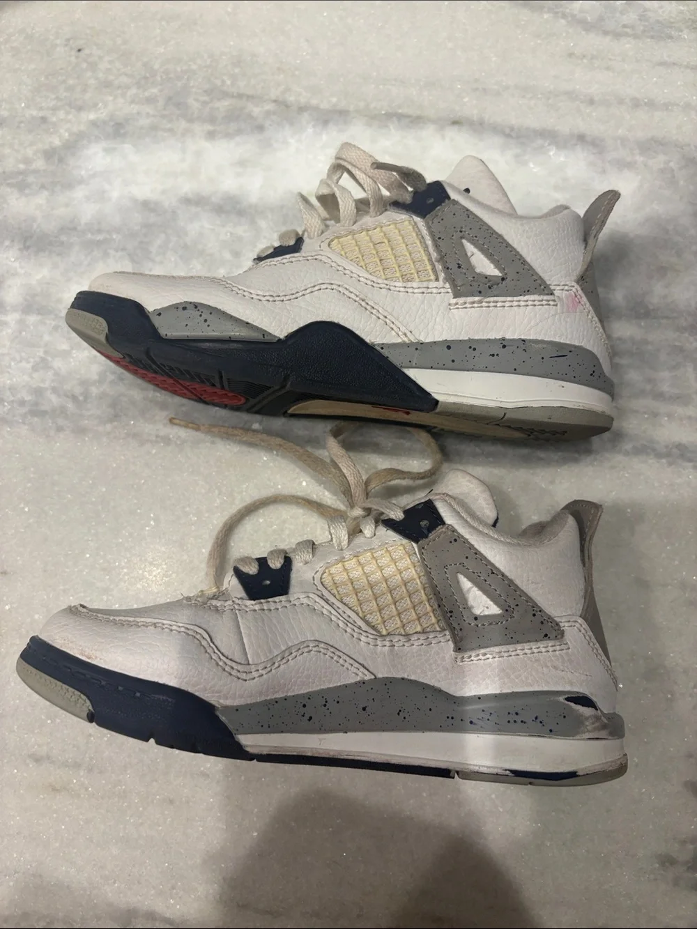 Jordan Retro Sneakers in White, Navy and Cream